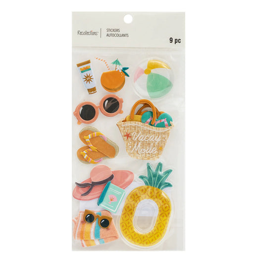 Recollections - Beach Accessories Dimensional Stickers