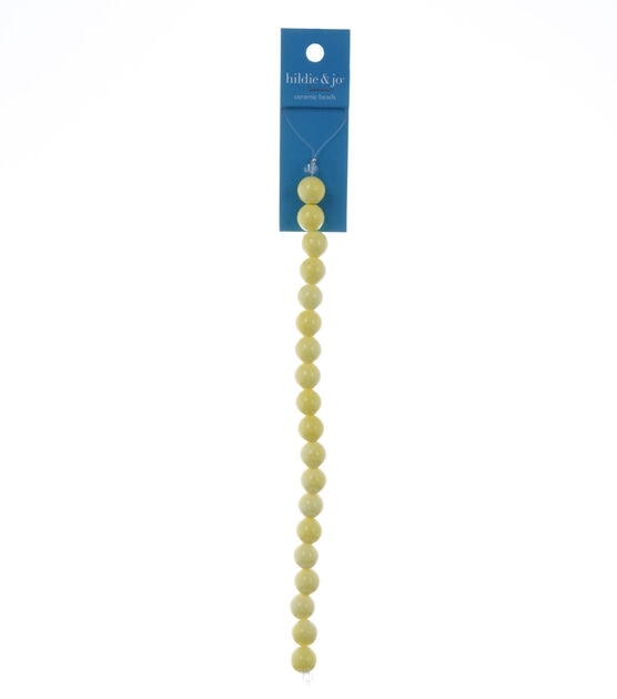 Hildie & Jo - Yellow Round Ceramic Bead Strand