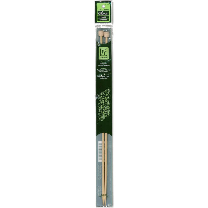 Clover - Bamboo Knitting Needles Single Pointed 13 inch/33 cm (3012)