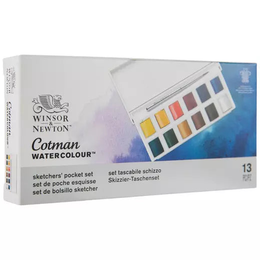 Winsor & Newton - Cotman Watercolor Sketcher's Pocket Set - 13 pc