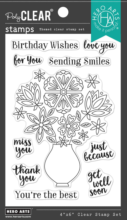 Hero Arts - Flowers in Vase Poly Clear Stamps