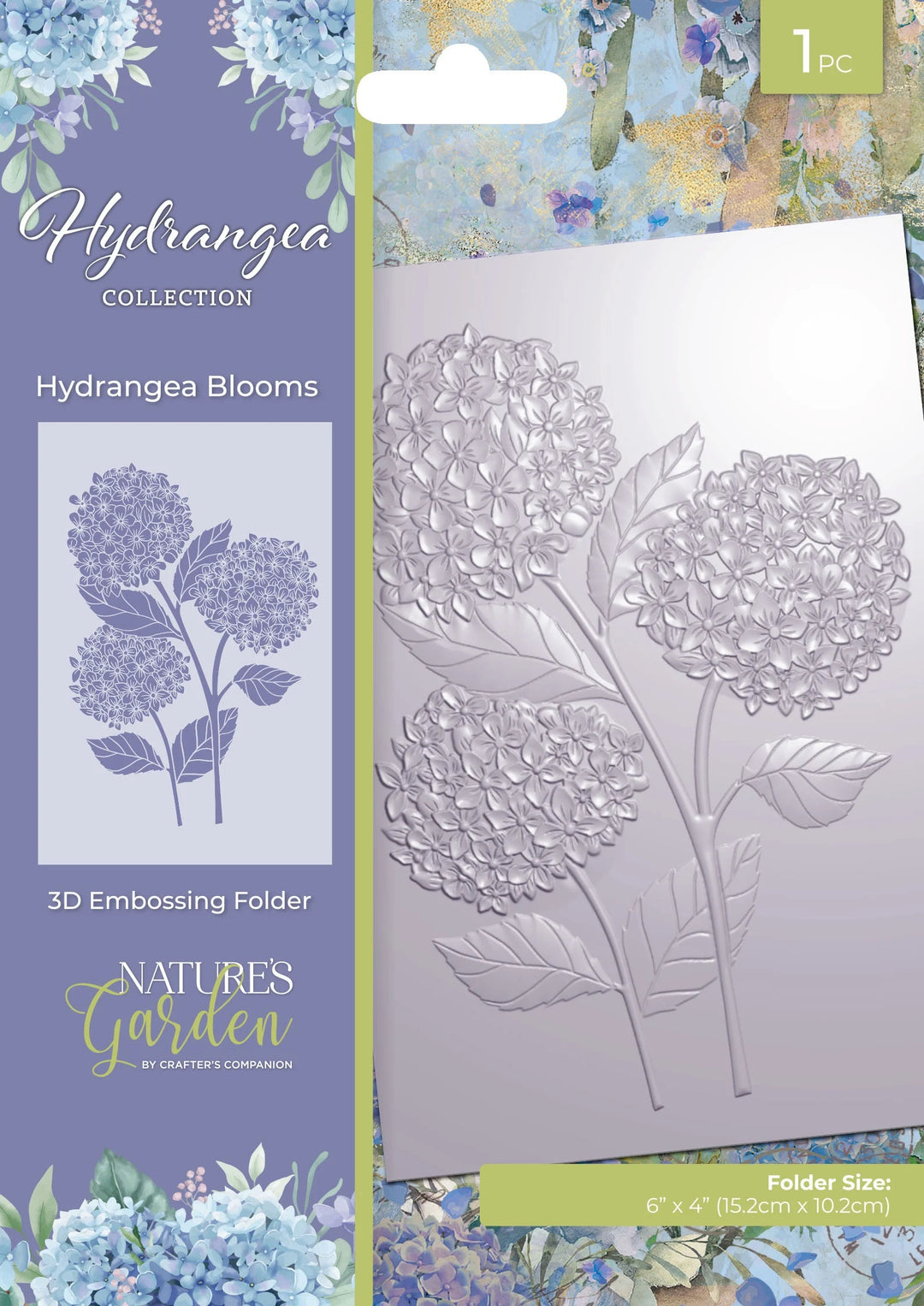 Crafter's Companion - Nature's Garden - Hydrangea Collection - Hydrangea Blooms 3-D Embossing Folder