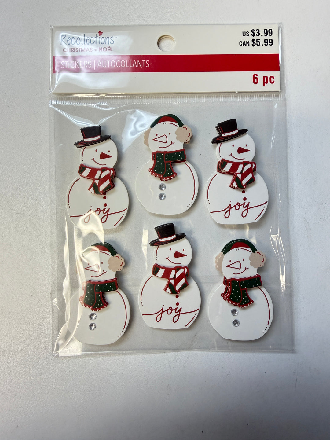 Recollections - Christmas Snowman Repeat Stickers