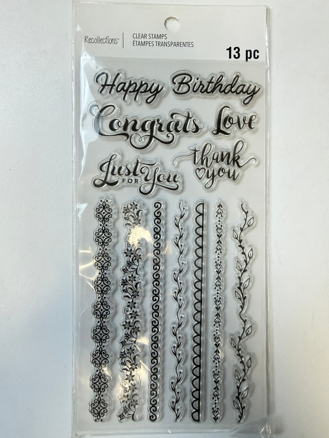 Recollections - Phrases Clear Stamps - 13 pcs