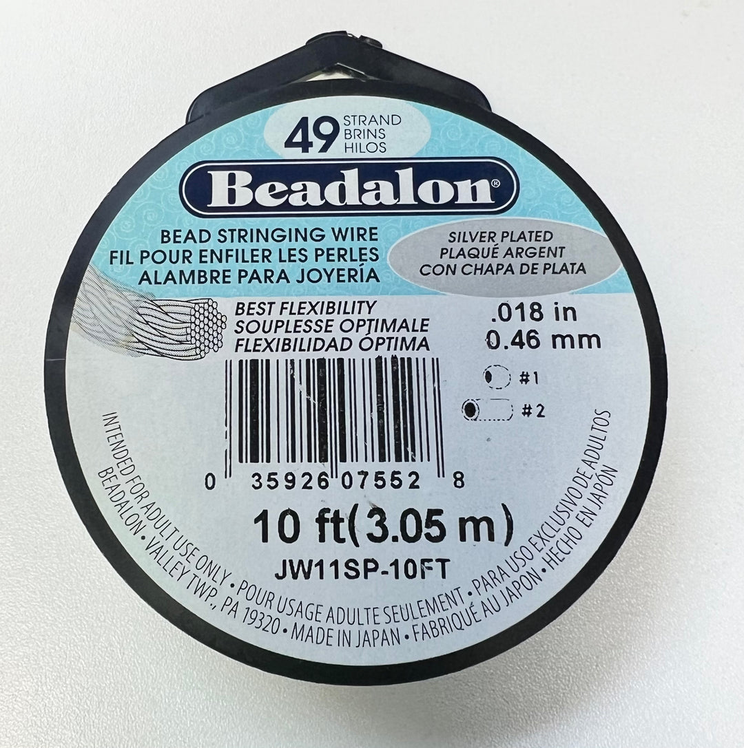 Beadalon - 49 Strand Silver Plated Bead Stringing Wire - 0.018 in