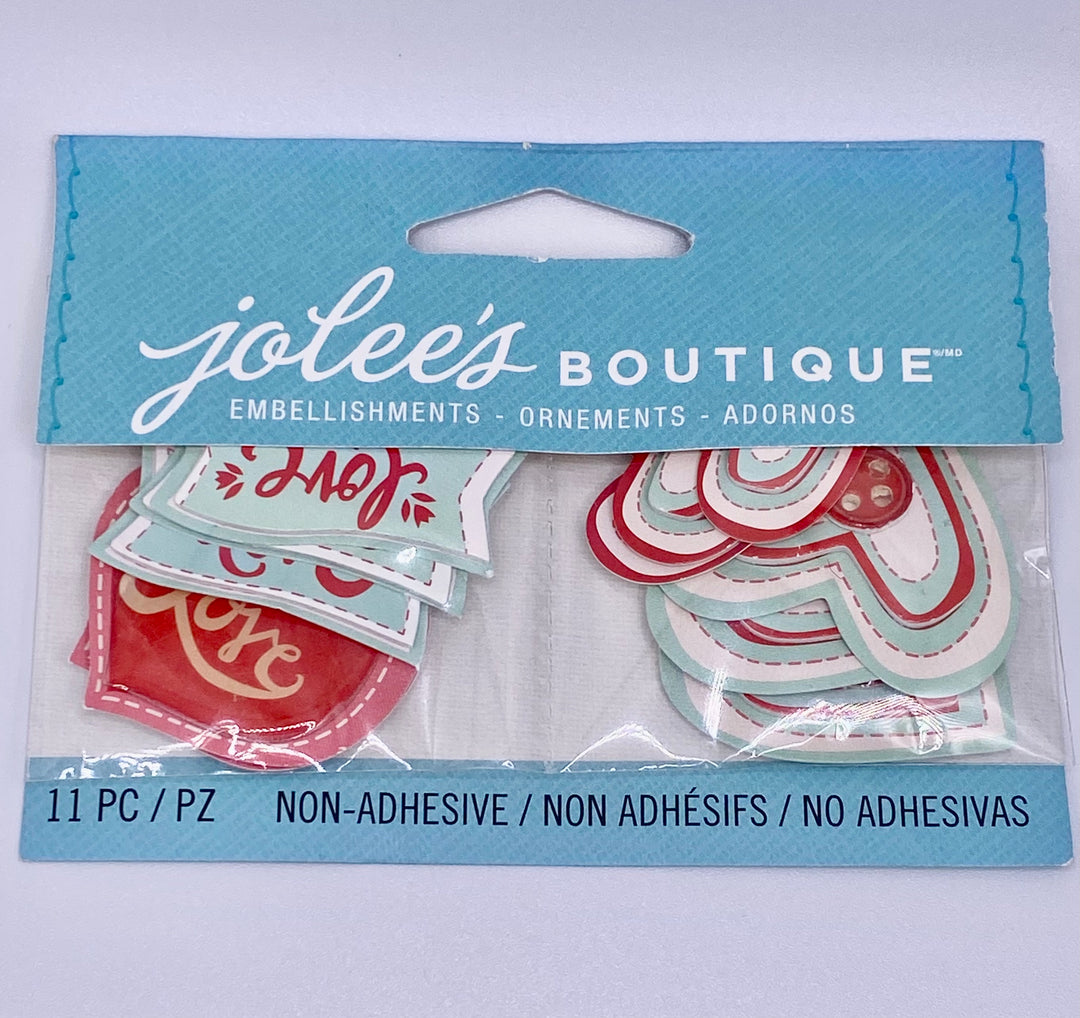 Jolee's Boutique - Love & Hearts Non-Adhesive Embellishments - 11 pc