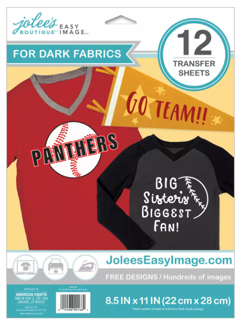 Jolee's Boutique - Dark Fabric Transfer Sheets - 12 pk