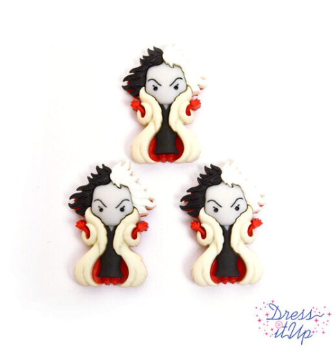 Dress It Up - Disney - Individual Cruella Buttons