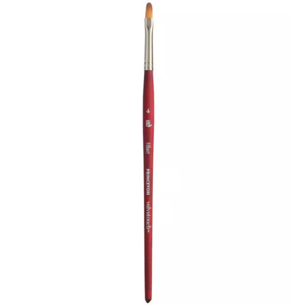 Princeton - Velvetouch - Filbert Paint Brushes for Acrylics - Short Handle - Series 3950