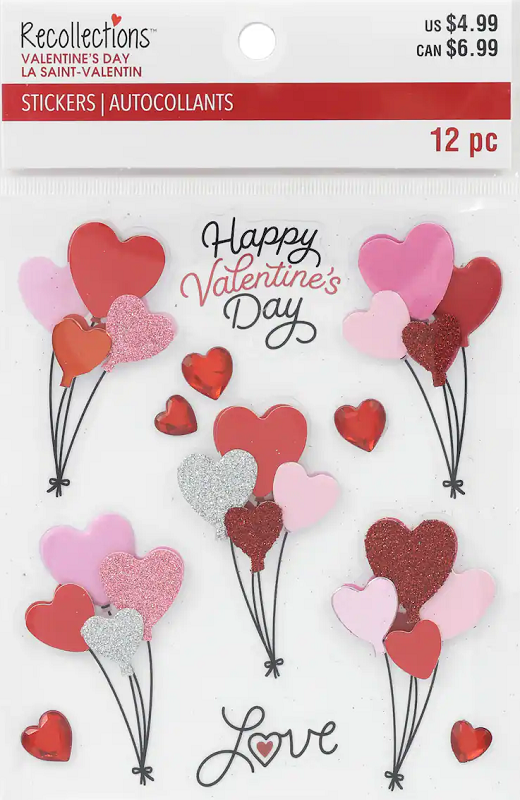 Recollections - Valentine's Day Dimensional Balloon Stickers