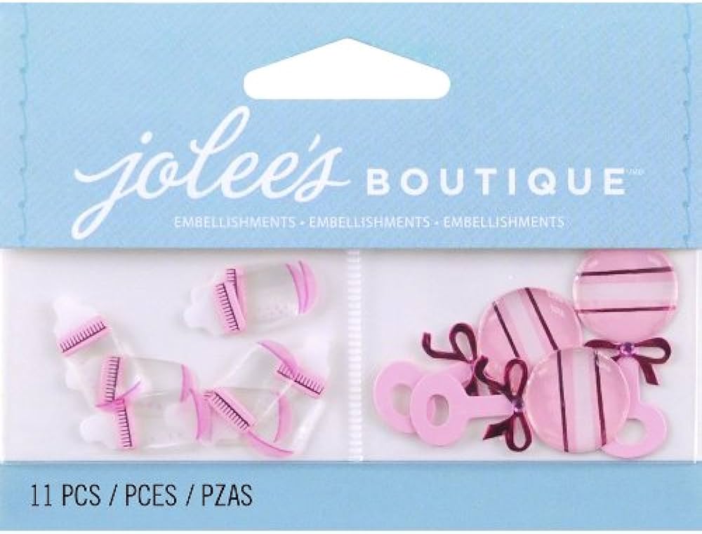 Jolee's Boutique - Baby Girl Bottles and Rattles Non-Adhesive Embellishments