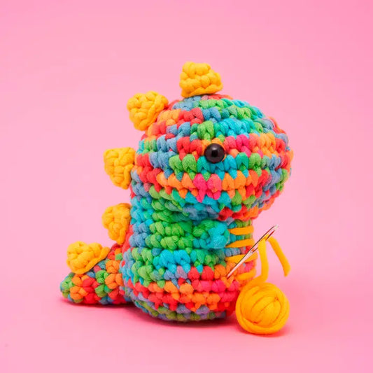 The Woobles - Disco Fred the Rainbow Dinosaur Beginner Crochet Kit