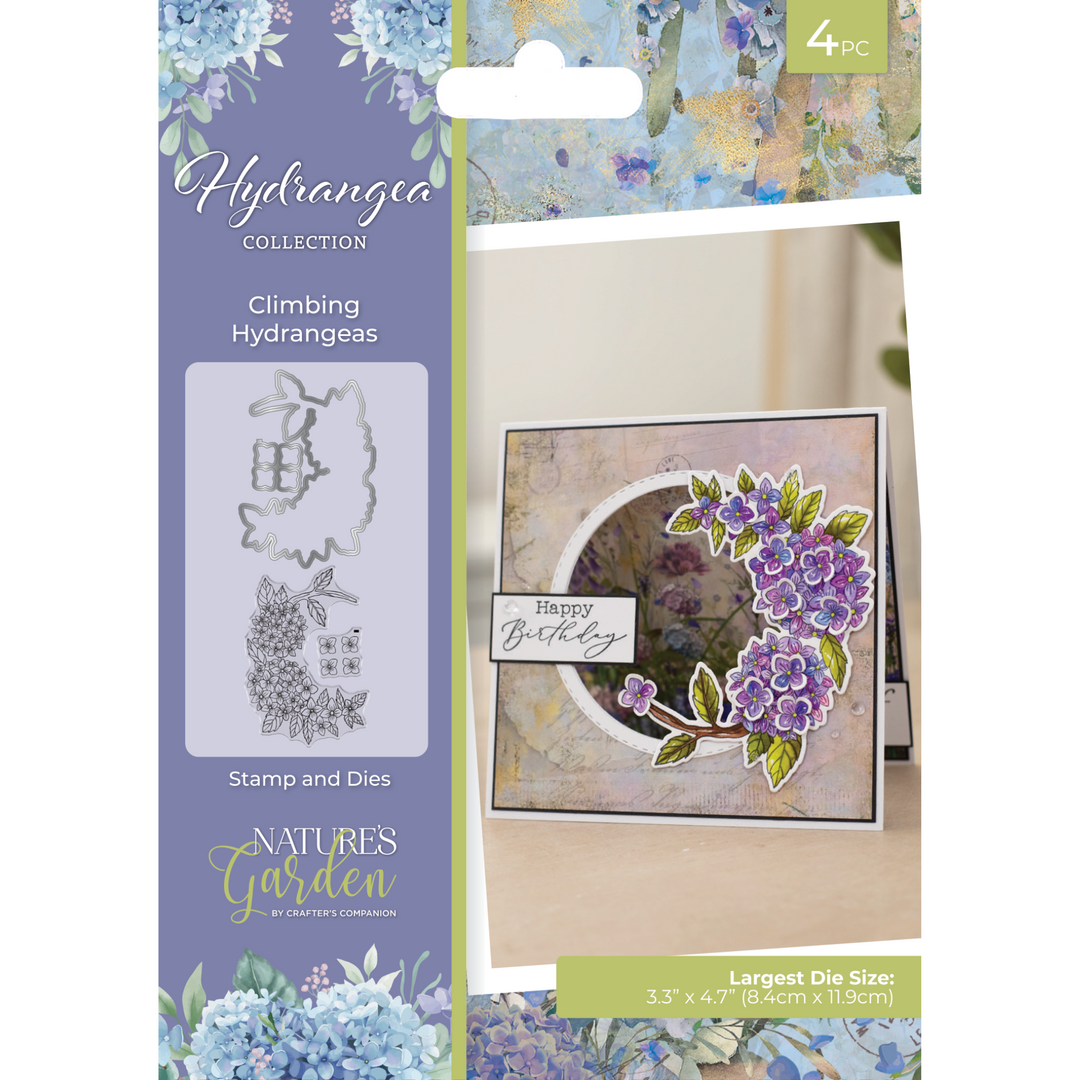 Crafter's Companion - Nature's Garden - Hydrangea Collection - Climbing Hydrangeas Stamp and Die