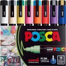 Uni Mitsubishi - Posca Water-Based Markers - 0.9-1.3mm - 8 pc (PC-3M)