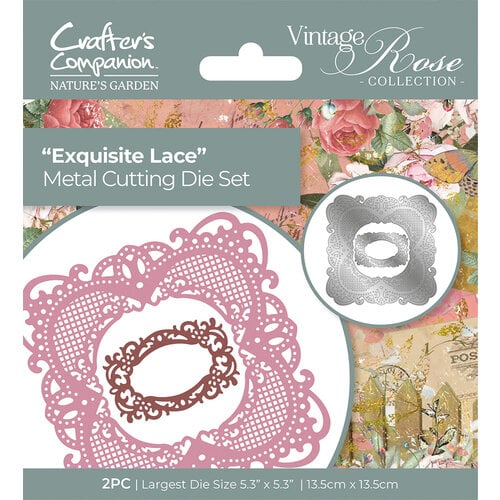 Crafter's Companion - Nature's Garden - Vintage Rose Collection - Exquisite Lace Metal Cutting Die Set