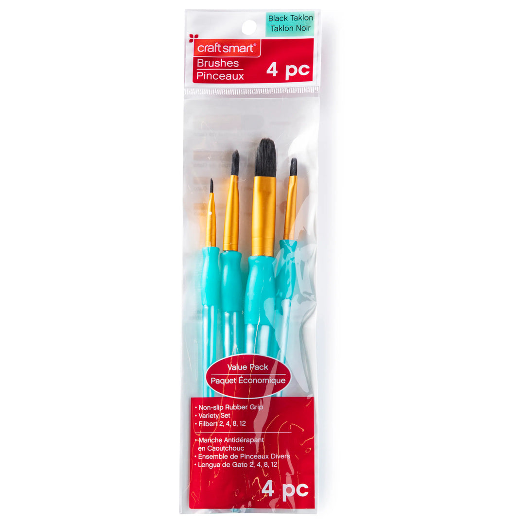 Craft Smart - Black Taklon Filbert Variety Set - 4 pk