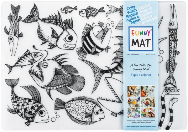 Funny Mat® - Jurassic and Fish Table Top Reusable Coloring Mats with Giotto Markers