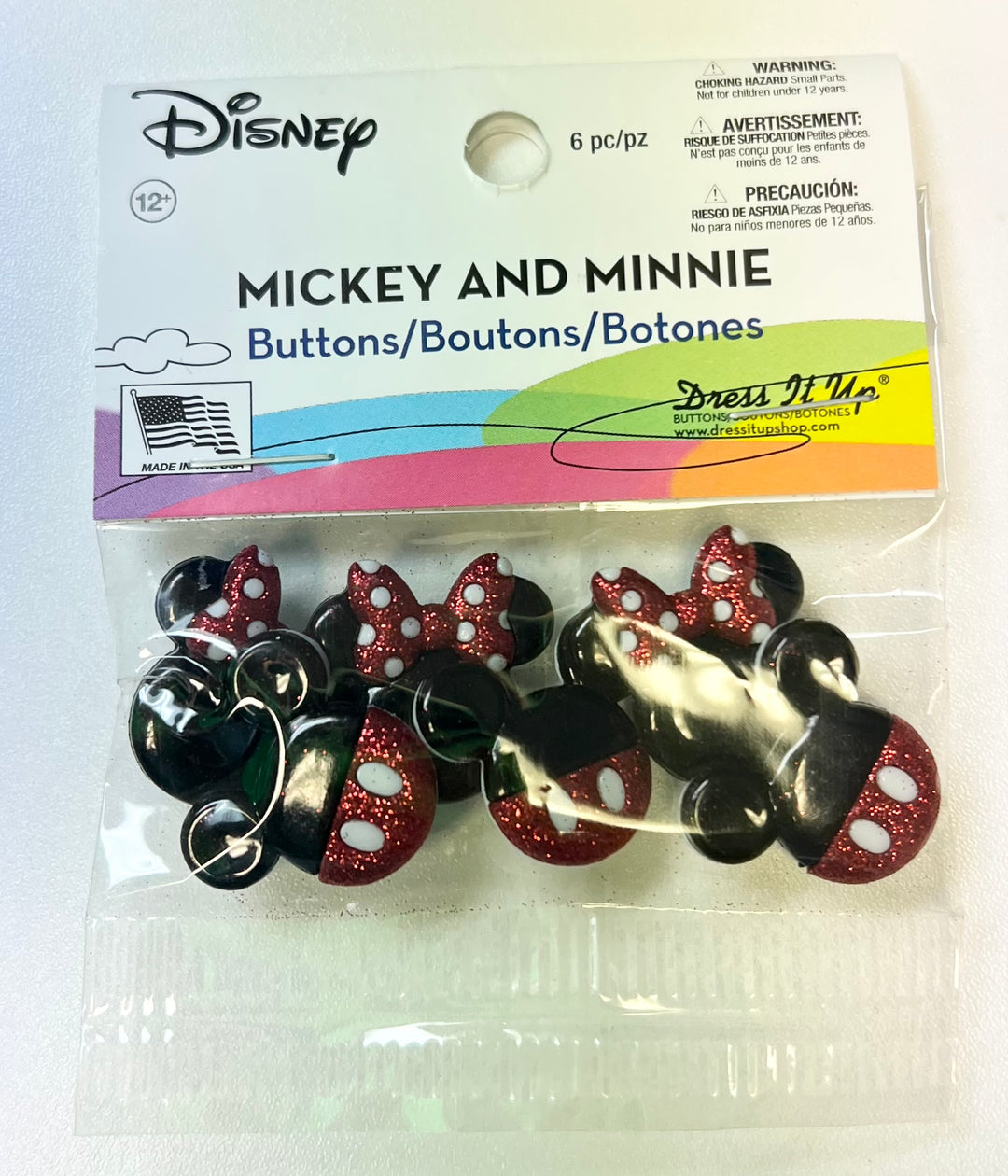 Dress it Up - Disney - Mickey and Minnie Red Glitter Heads