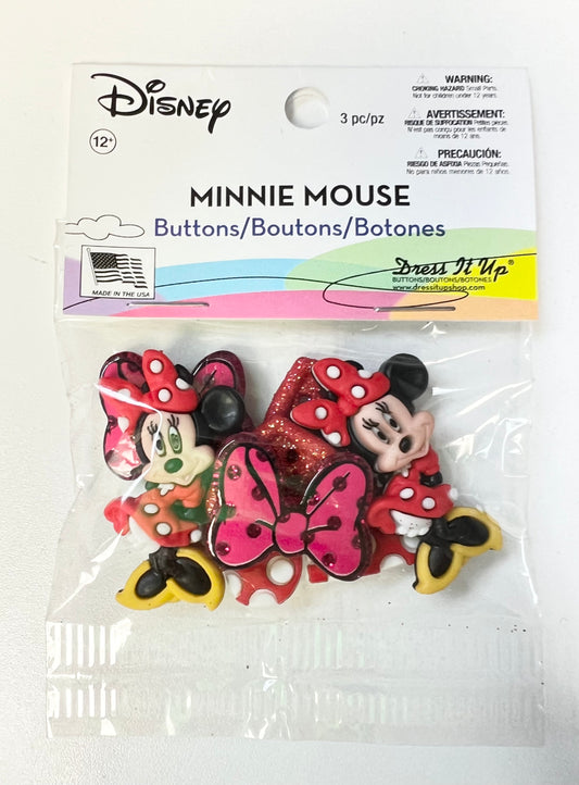 Dress it Up - Disney - Minnie Mouse with Pink Bows Buttons