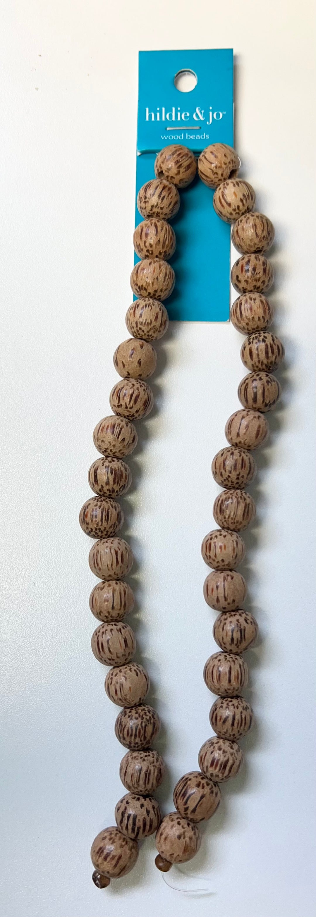 Hildie & Jo - Brown & Black Round Wood Bead Strand