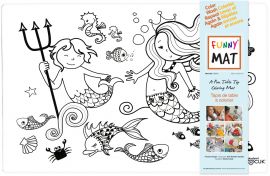 Funny Mat® - Unicorn and Mermaid Table Top Reusable Coloring Mats with Giotto Markers