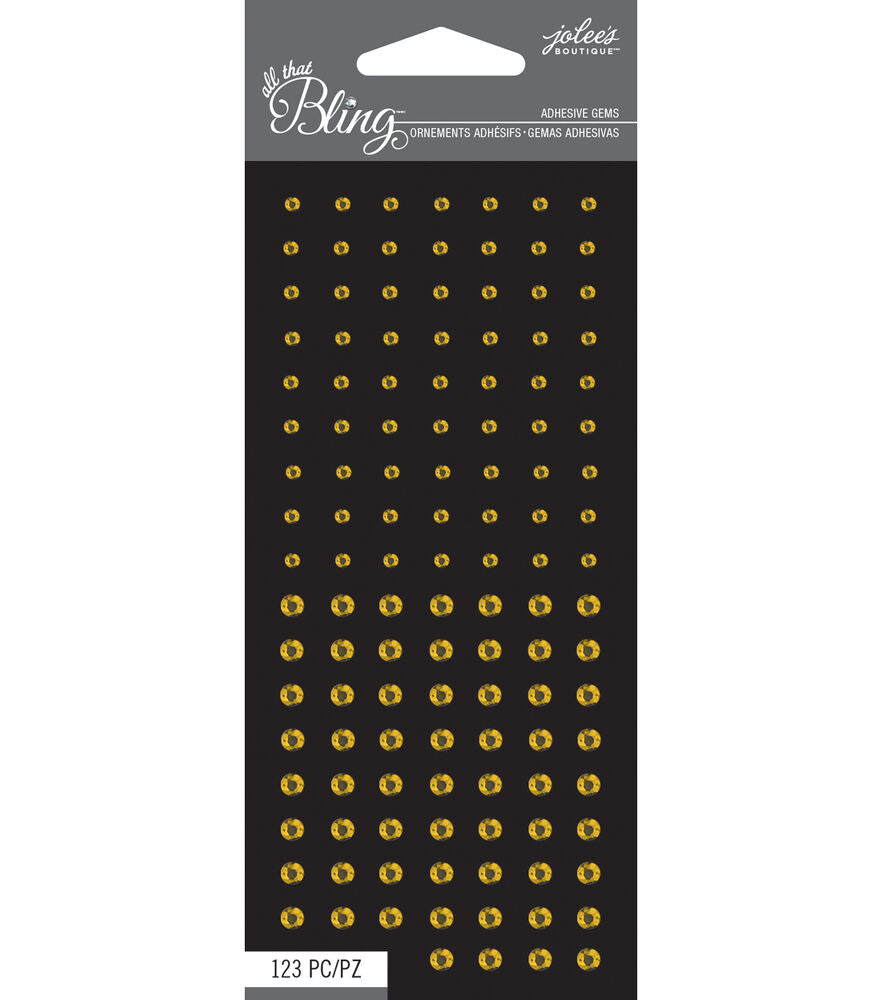 Jolee's Boutique - All that Bling - Mini Round Gems Gold Peel and Stick Embellishments