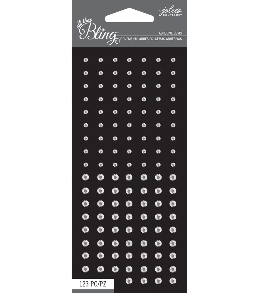 Jolee's Boutique - All that Bling - Mini Round Gems Silver Peel and Stick Embellishments