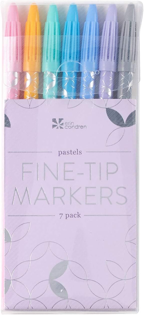 Erin Condren - Pastel Fine Tip Markers - 7 pk