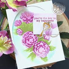 Hero Arts - Color Layering Peonies Bunch Stencils