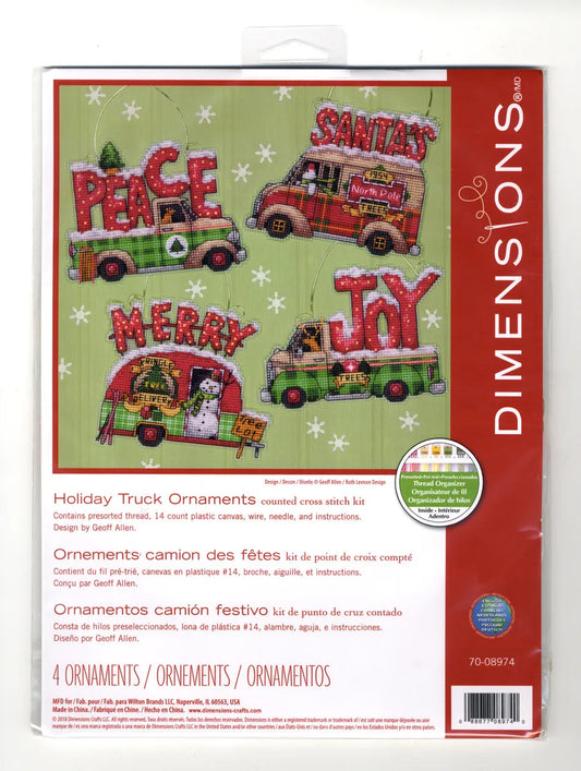 Dimensions - Holiday Truck Ornaments Cross Stitch Kit