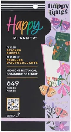 The Happy Planner - Classic Sticker Sheets - Midnight Botanical