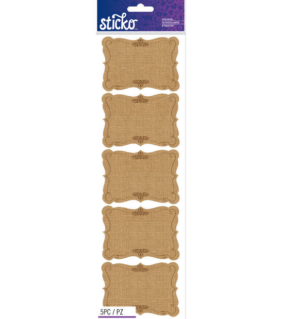 Sticko - Burlap Scroll Frames Stickers