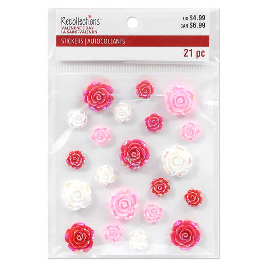 Recollections - Valentine's Day Floral Dimensional Embellishment Stickers