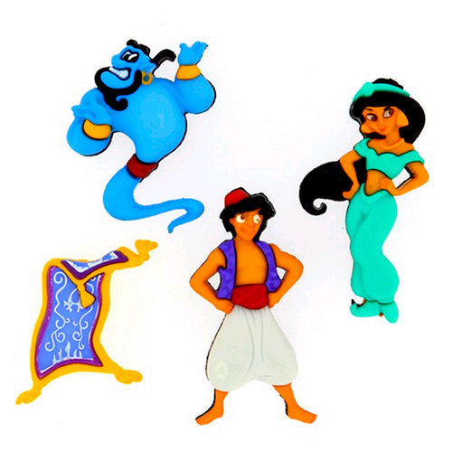 Dress it Up - Disney - Aladdin, Jasmine, and Genie Buttons