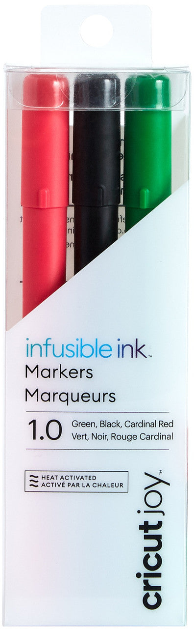 Cricut Joy - Green, Black, Cardinal Red Infusible Ink Markers - 1.0 mm - 3 count