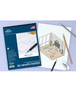 Pro Art 3D Graph Paper 8/5 x 11" 20lb Acid Free 50pc