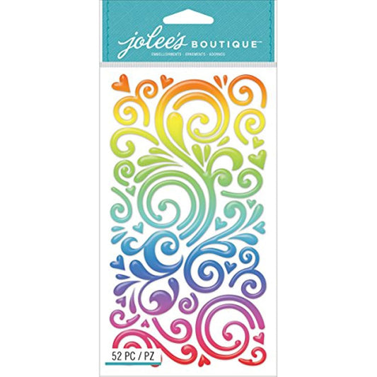 Jolee's Boutique - Rainbow Swirls Dimensional Stickers