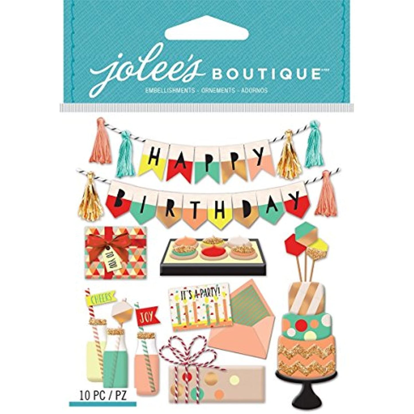 Jolee's Boutique - Modern Happy Birthday Dimensional Stickers