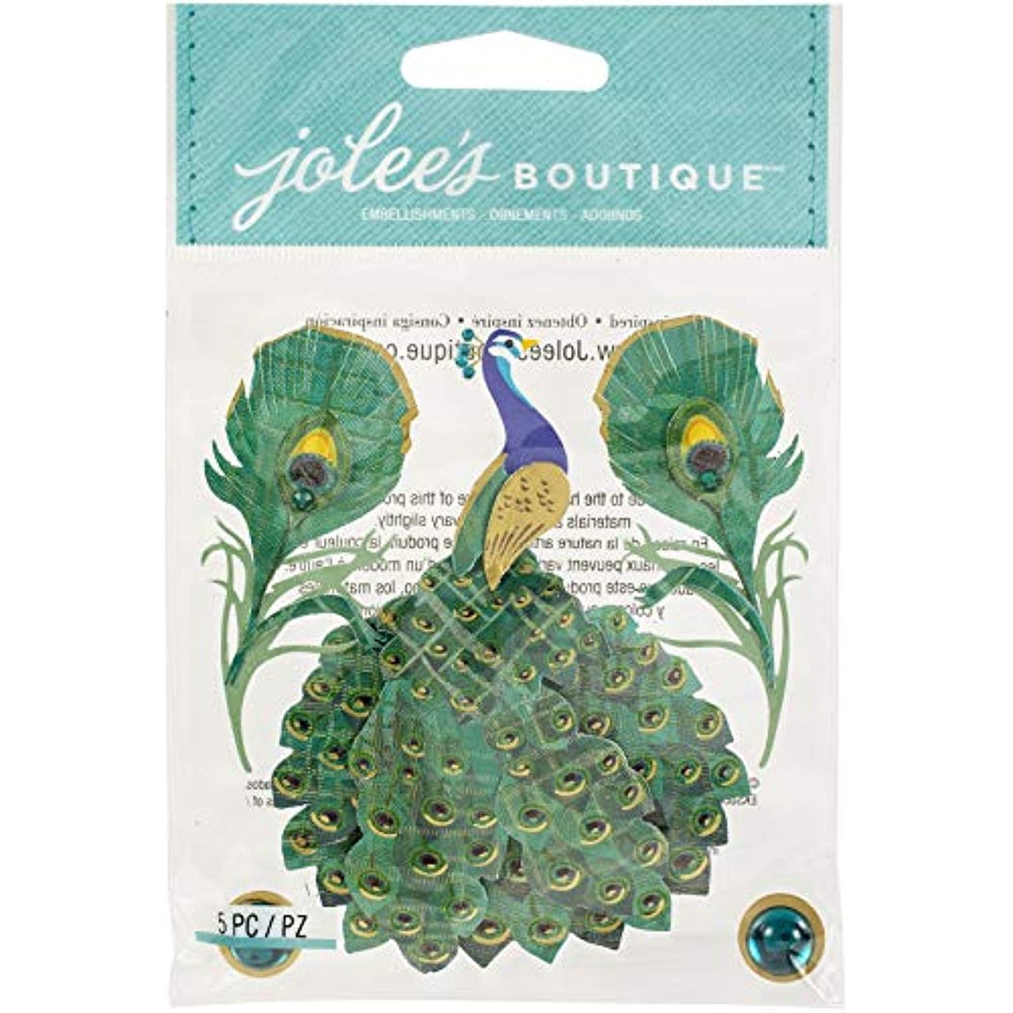 Jolee's Boutique - Peacock Dimensional Stickers