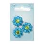 Simplicity - Small Blue and Green Flower Applique (3 pc)