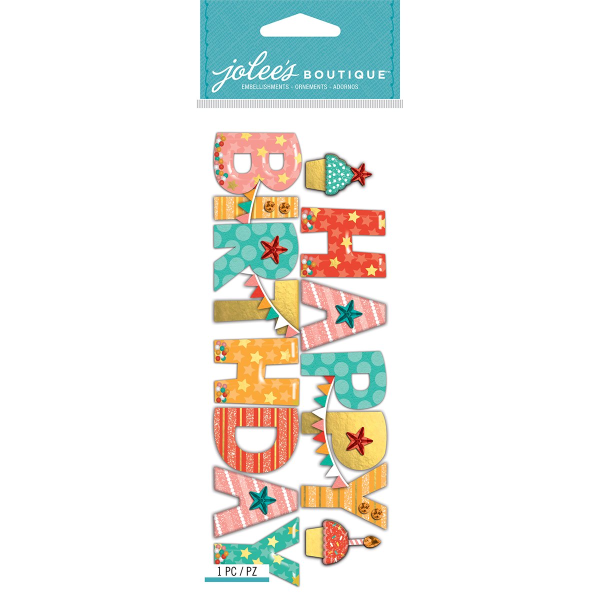 Jolee's Boutique - Happy Birthday Banner Dimensional Stickers