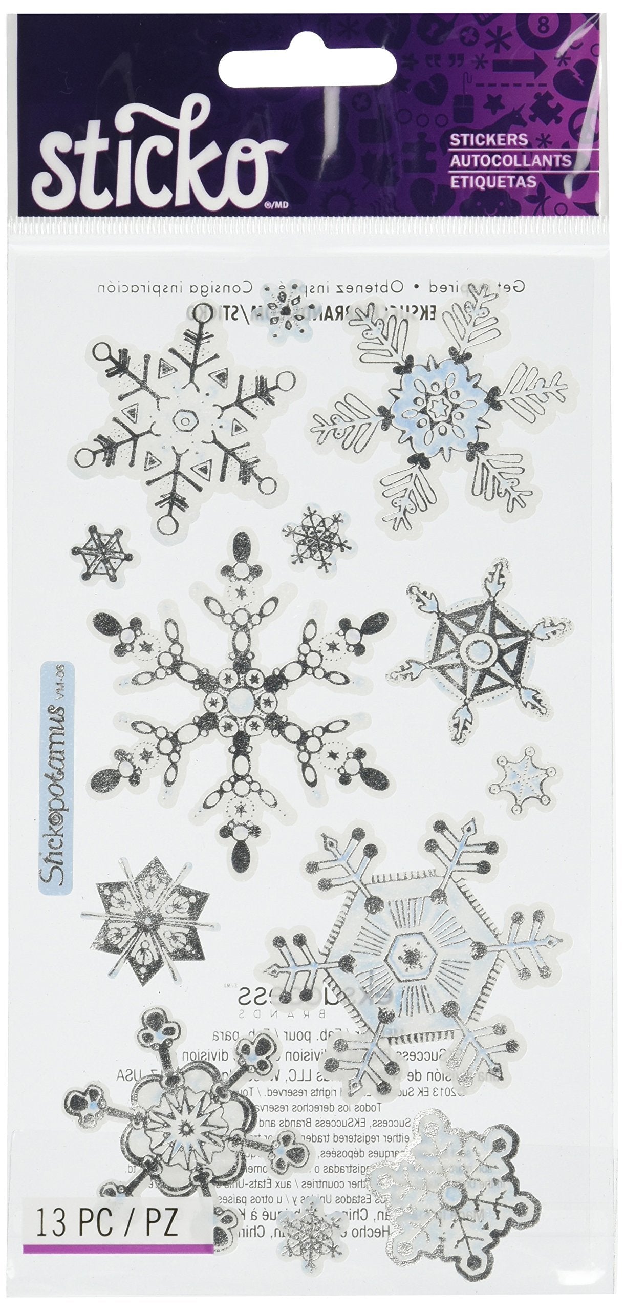 Sticko - Vellum Snowflakes Stickers