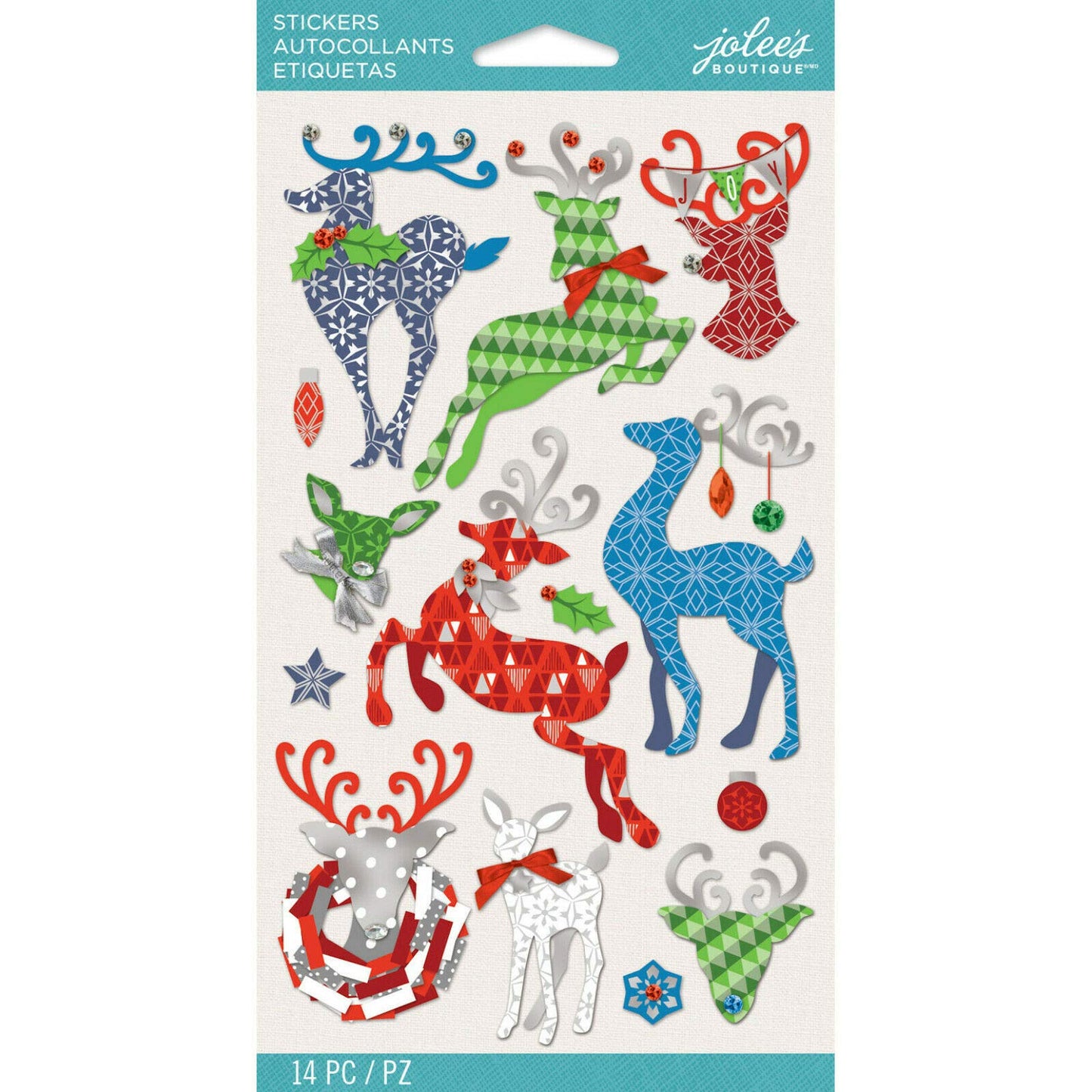 Jolee's Boutique - Pattern Reindeer Stickers