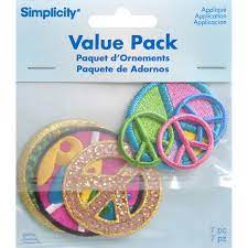 Simplicity - Peace Sign Appliques Value Pack