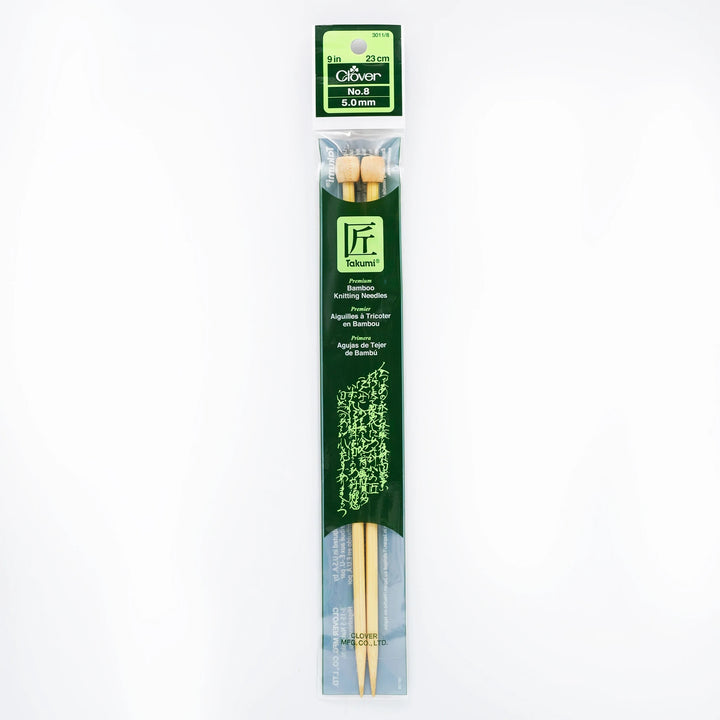 Clover - Bamboo Knitting Needles Single Pointed 9 inch/23 cm (3011)