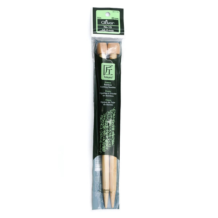 Clover - Bamboo Knitting Needles Single Pointed 9 inch/23 cm (3011)