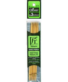 Clover - Takumi Bamboo Double Pointed Knitting Needles 5 inch/13 cm