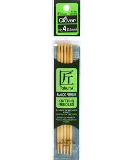 Clover - Takumi Bamboo Double Pointed Knitting Needles 5 inch/13 cm