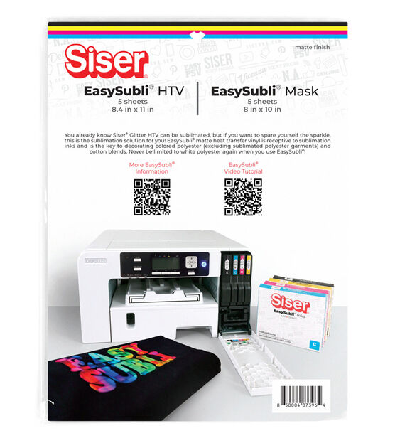 Siser - EasySubli HTV and Easy Subli Mask - 5 Sheets Each