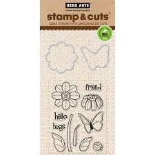 Hero Arts - Butterfly and Flower Stamp and Cut